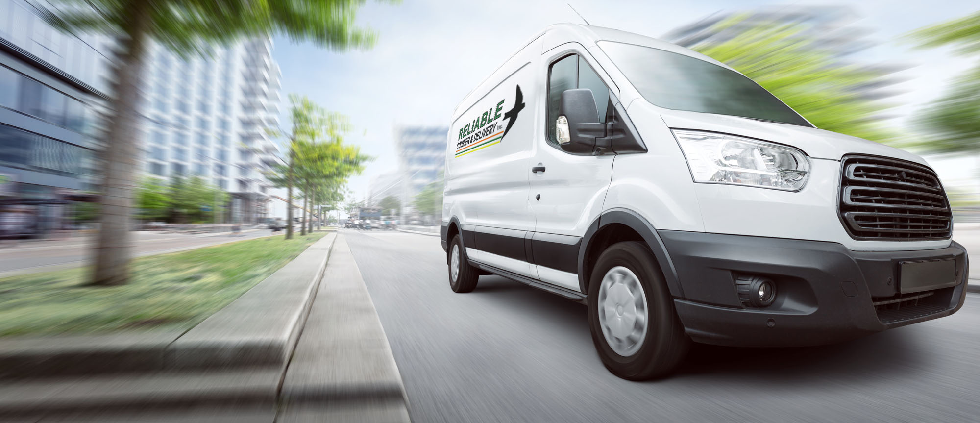 Reliable Courier Delivery Van Background